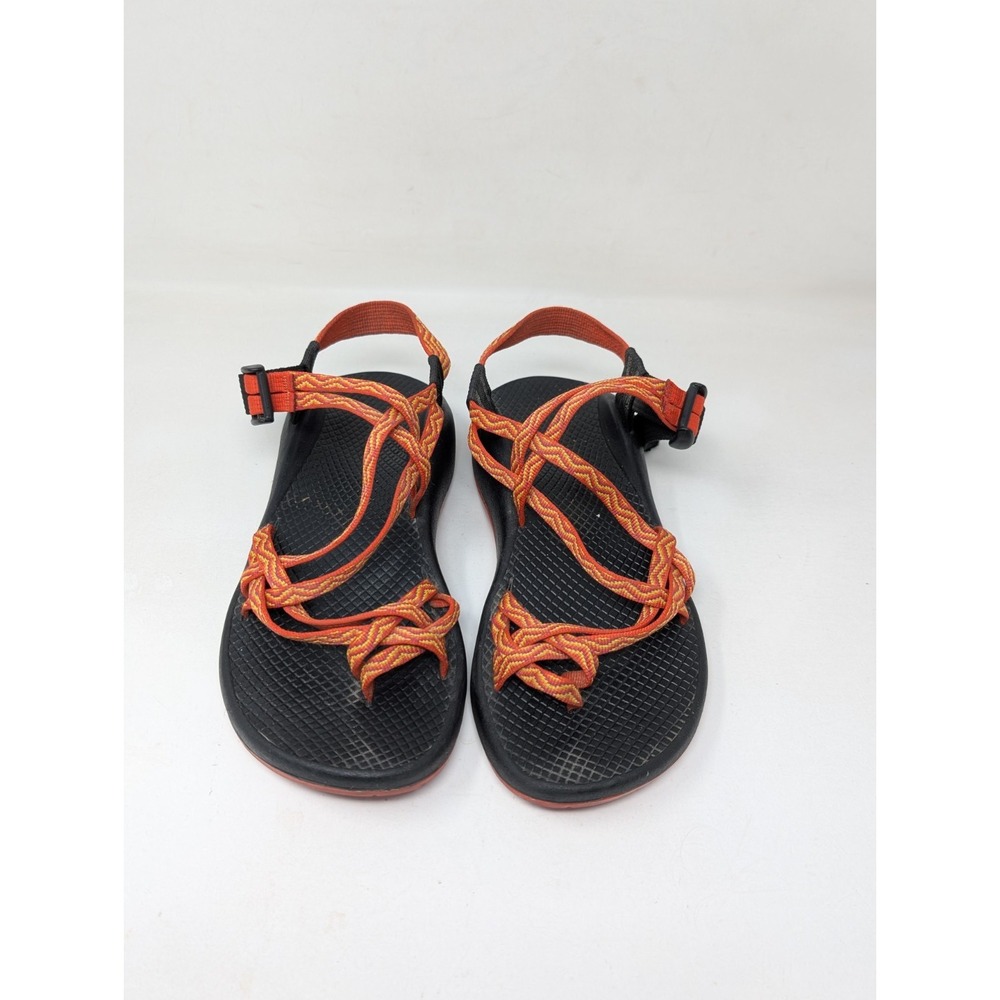 Chaco ZX/2 Strappy Hiking Sandals Womens 8 Multicolor Zig Zag Vibram Toe Loop - Picture 3 of 8